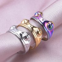 Wholesale Basic Geometric Stainless Steel Plating Open Rings main image 4