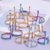 Wholesale Basic Geometric Stainless Steel Plating Open Rings main image 5