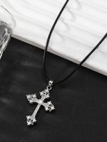Classic Style Cross Copper Plating Inlay Zircon 18k Gold Plated Rose Gold Plated Silver Plated Unisex Pendant Necklace main image 9