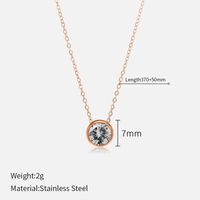 Simple Style Round Stainless Steel Plating Rhinestones Pendant Necklace sku image 64