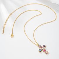 Vintage Style Cross Stainless Steel Copper 18k Gold Plated Pendant Necklace In Bulk main image 6