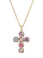 Vintage Style Cross Stainless Steel Copper 18k Gold Plated Pendant Necklace In Bulk main image 5