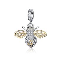 Casual Shiny Bee Sterling Silver Inlay Zircon Jewelry Accessories sku image 4