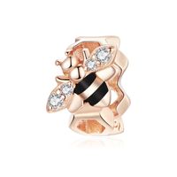 Casual Shiny Bee Sterling Silver Inlay Zircon Jewelry Accessories sku image 1