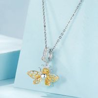 Casual Shiny Bee Sterling Silver Inlay Zircon Jewelry Accessories main image 4