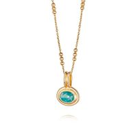 Natural Stone Copper Vacation Simple Style Plating Inlay Round Natural Stone Zircon Pendant Necklace main image 7