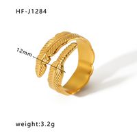 Stainless Steel 18K Gold Plated Ethnic Style Streetwear Plating Geometric Natural Stone Open Ring sku image 28