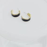 1 Pair Simple Style C Shape Enamel Alloy Ear Studs sku image 2