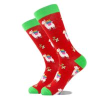 Unisex Christmas Santa Claus Cotton Crew Socks A Pair sku image 13