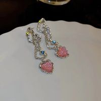 Wholesale Jewelry Sweet Heart Shape Alloy Resin Drop Earrings main image 4