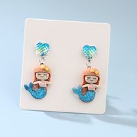 Cute Shell Fish Tail Resin Beaded Kid's Necklace 1 Set sku image 3