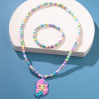 Cute Shell Fish Tail Resin Beaded Kid's Necklace 1 Set sku image 2