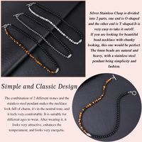 Simple Style Classic Style Round Natural Stone Tiger Eye Obsidian Beaded Handmade Unisex Necklace main image 5
