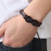 European And American Figure Eight Leather Bracelet Pu Leather Braided Rope Bracelet sku image 1