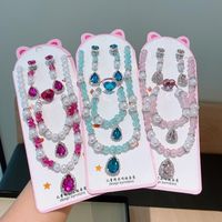 Princess Cute Water Droplets Artificial Crystal Kid's Bracelets Necklace main image 2