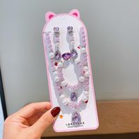 Princess Cute Water Droplets Artificial Crystal Kid's Bracelets Necklace sku image 13