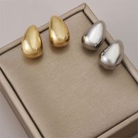 1 Pair Simple Style Water Droplets Polishing Plating Copper 18k Gold Plated Ear Studs main image 6