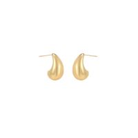 1 Pair Simple Style Water Droplets Polishing Plating Copper 18k Gold Plated Ear Studs main image 2