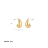 1 Pair Simple Style Water Droplets Polishing Plating Copper 18k Gold Plated Ear Studs sku image 2