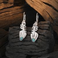 1 Pair Basic Geometric Plating Inlay Sterling Silver Turquoise White Gold Plated Drop Earrings main image 1