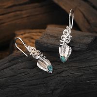 1 Pair Basic Geometric Plating Inlay Sterling Silver Turquoise White Gold Plated Drop Earrings main image 4