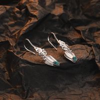 1 Pair Basic Geometric Plating Inlay Sterling Silver Turquoise White Gold Plated Drop Earrings main image 3