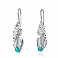 1 Pair Basic Geometric Plating Inlay Sterling Silver Turquoise White Gold Plated Drop Earrings main image 2