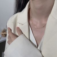 Basic Solid Color Sterling Silver 24k Gold Plated White Gold Plated Necklace In Bulk main image 5