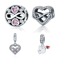 Casual Shiny Heart Shape Sterling Silver Inlay Zircon Jewelry Accessories main image 5