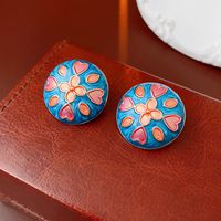 1 Pair Classical Lady Cross Enamel Plating Inlay Copper Ear Studs sku image 61