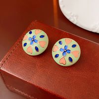 1 Pair Classical Lady Cross Enamel Plating Inlay Copper Ear Studs sku image 62