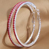 1 Pair Simple Style Round Inlay Rhinestone Ferroalloy Rhinestones Hoop Earrings sku image 8