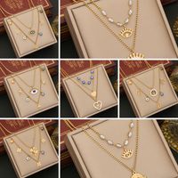 Wholesale Commute Heart Shape Stainless Steel Plating 18K Gold Plated Pendant Necklace main image 1