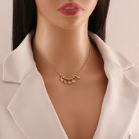 Wholesale Retro Commute Butterfly Stainless Steel Plating 18K Gold Plated Pendant Necklace main image 9