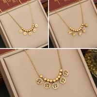 Wholesale Retro Commute Butterfly Stainless Steel Plating 18K Gold Plated Pendant Necklace main image 1