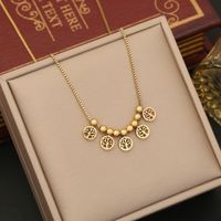 Wholesale Retro Commute Butterfly Stainless Steel Plating 18K Gold Plated Pendant Necklace sku image 3