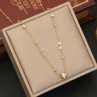 Wholesale Simple Style Commute Heart Shape Stainless Steel Plating Inlay 18K Gold Plated Zircon Pendant Necklace sku image 5