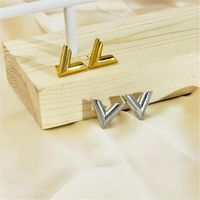 1 Pair IG Style Commute Letter Plating Hollow Out Stainless Steel 18K Gold Plated Ear Studs main image 1