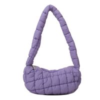 Women's Oxford Cloth Solid Color Classic Style Cloud Shape Zipper Crossbody Bag sku image 3