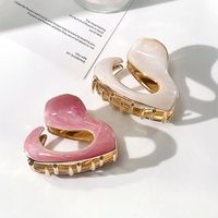 Women's Simple Style Heart Shape Alloy Plating Hair Claws main image 8