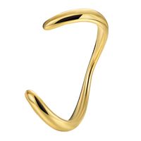 Modern Style Classic Style Commute Solid Color Copper Irregular Twist Plating 18k Gold Plated Cuff Bracelets sku image 2