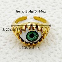304 Stainless Steel Gold Plated Funny Novelty Commute Plating Eye Rings main image 2