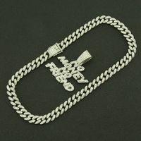 Hip-hop Letter Alloy Inlay Rhinestones Men's Charms Pendant Necklace sku image 4