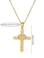 Elegant Streetwear Cross Stainless Steel Copper Plating Inlay Zircon 18k Gold Plated Pendant Necklace sku image 3