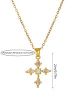 Elegant Streetwear Cross Stainless Steel Copper Plating Inlay Zircon 18k Gold Plated Pendant Necklace sku image 2