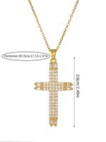 Elegant Streetwear Cross Stainless Steel Copper Plating Inlay Zircon 18k Gold Plated Pendant Necklace sku image 4