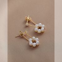 1 Pair Sweet Flower Bow Knot Alloy Plating Inlay Artificial Rhinestones Women's Drop Earrings sku image 3