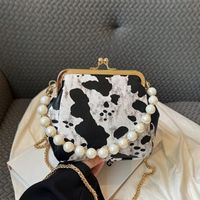 Women's Small Pu Leather Leopard Basic Vintage Style Square Buckle Shoulder Bag Crossbody Bag main image 3