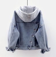 Women's Simple Style Solid Color Pocket Single Breasted Coat Denim Jacket main image 3