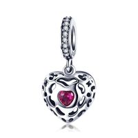 Ig Style Casual Cute Human Heart Shape Sterling Silver Inlay Zircon Charms sku image 2